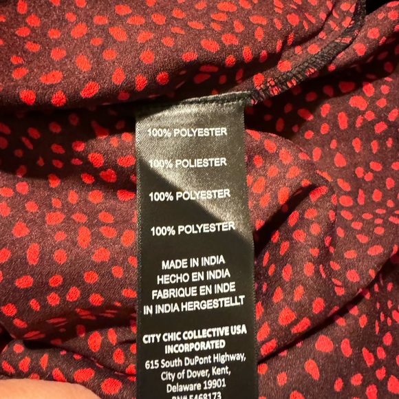 City Chic Meila Red Fleck Top Size 18$ - Picture 7 of 8